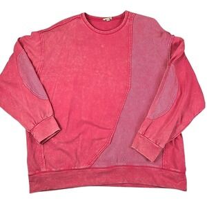 Ott Women's Pink Crewneck Sweatshirt Size 1x/2x 100% Cotton Cottagecore Top